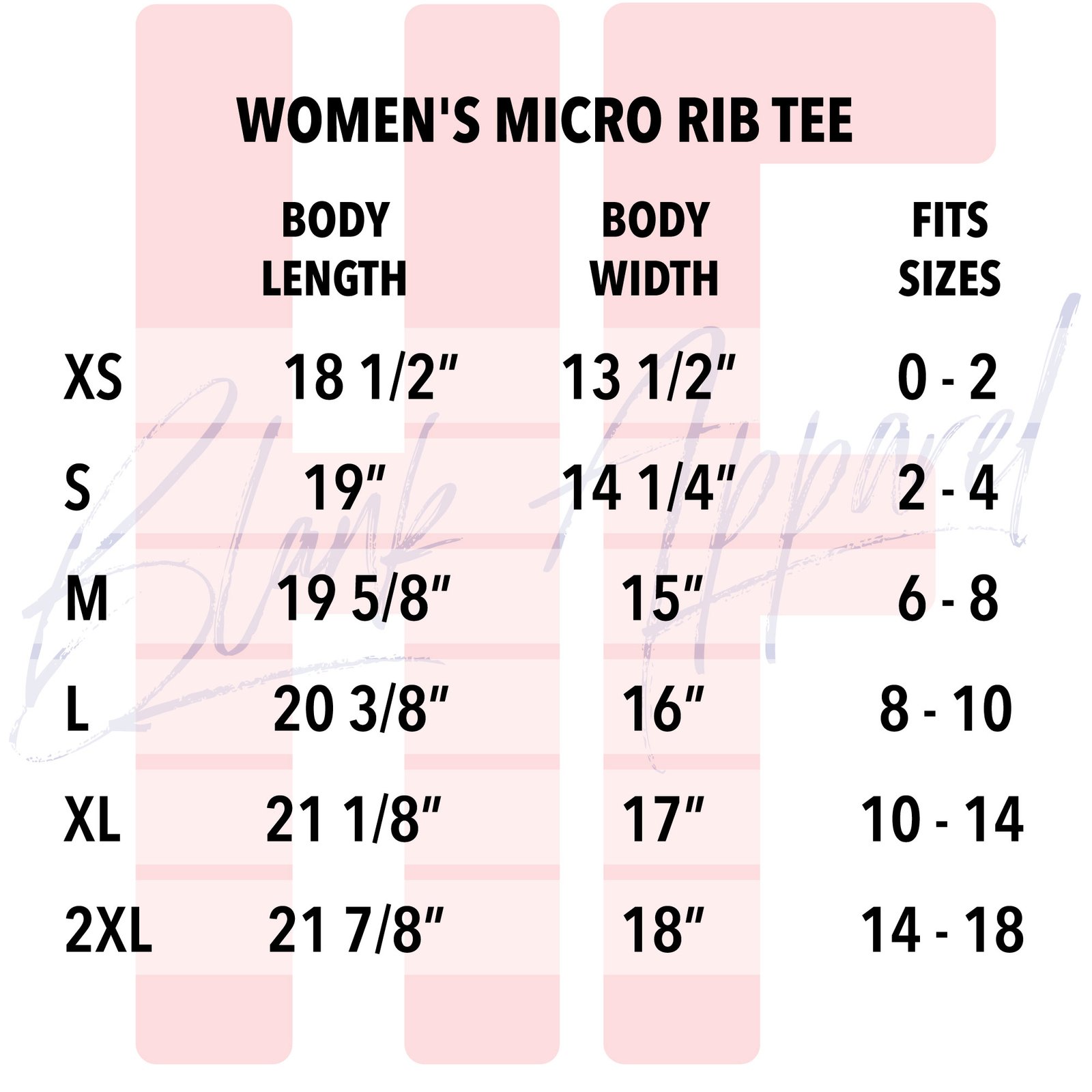 Baby Tee Size Chart