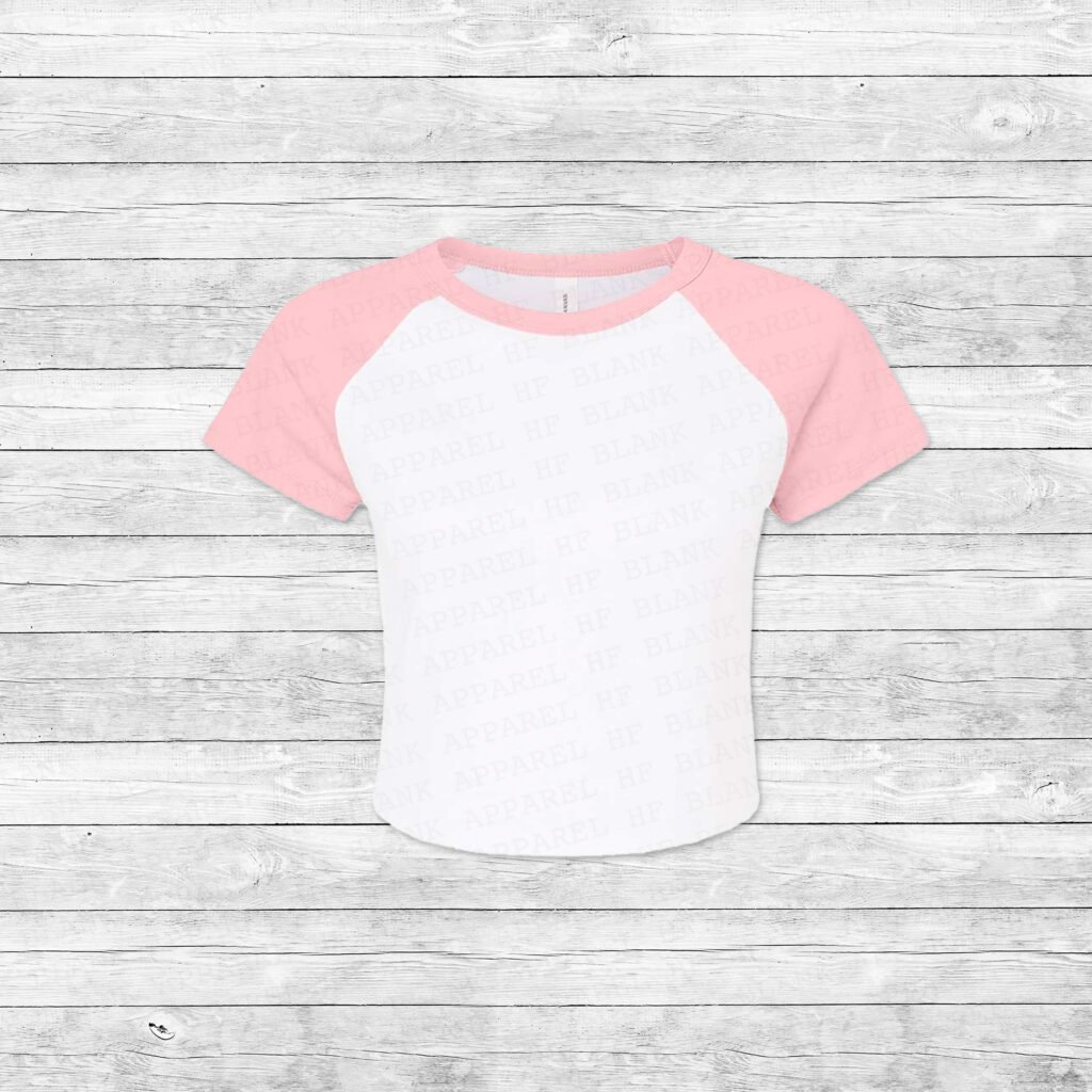 White/Pink Baseball Baby Tee