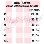 Unisex Joggers Size Chart