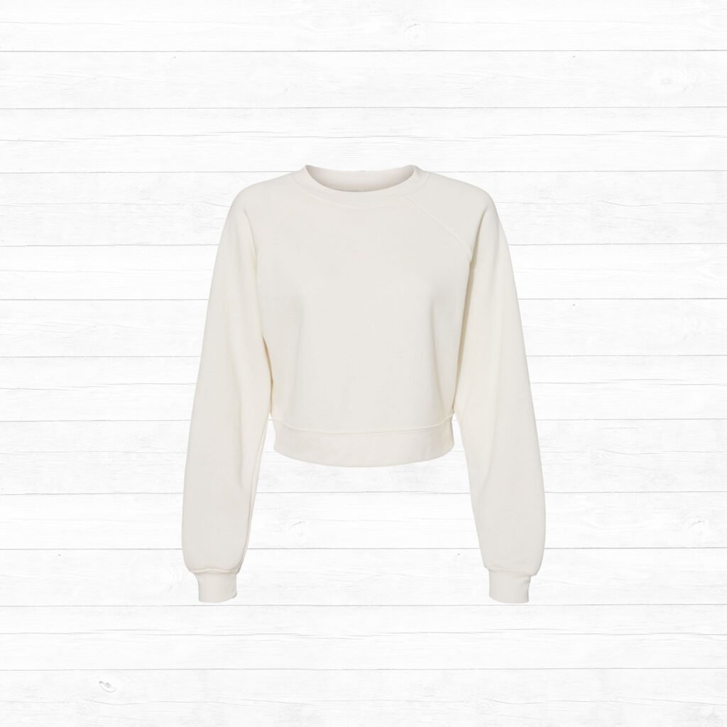 V. White Raglan Pullover