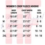 Crop Fleece Hoodie Size Chart